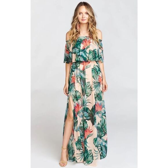 Show Me Your Mumu Hacienda Maxi Dress in Tropical Palm Print XS - Picture 1 of 9